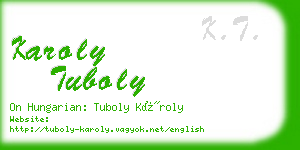 karoly tuboly business card